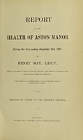 view [Report 1897] / Medical Officer of Health, Aston Manor U.D.C.