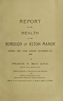 view [Report 1904] / Medical Officer of Health, Aston Manor U.D.C.