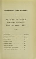 view [Report 1921] / Medical Officer of Health, Audenshaw U.D.C.