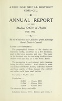 view [Report 1912] / Medical Officer of Health, Axbridge R.D.C.