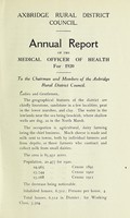 view [Report 1920] / Medical Officer of Health, Axbridge R.D.C.