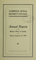 view [Report 1925] / Medical Officer of Health, Axbridge R.D.C.