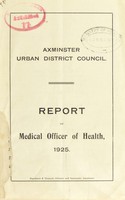 view [Report 1925] / Medical Officer of Health, Axminster U.D.C.