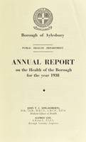 view [Report 1938] / Medical Officer of Health, Aylesbury Borough.