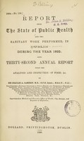 view [Report 1893] / Medical Officer of Health, Dublin City.