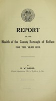 view [Report 1923] / Medical Officer of Health, Belfast County Borough.