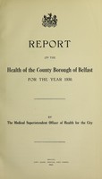 view [Report 1930] / Medical Officer of Health, Belfast County Borough.