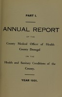 view [Report 1931] / County Medical Officer of Health, County Donegal.
