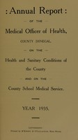 view [Report 1935] / County Medical Officer of Health, County Donegal.