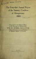 view [Report 1923] / Medical Officer of Health, Abergavenny Borough.