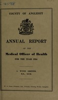 view [Report 1954] / Medical Officer of Health, Anglesey County Council.