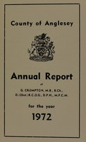 view [Report 1972] / Medical Officer of Health, Anglesey County Council.