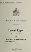 view [Report 1949] / Barry Port Health Authority.