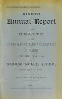 view [Report 1896] / Medical Officer of Health, Barry Urban and Port Sanitary District.