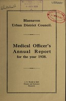 view [Report 1938] / Medical Officer of Health, Blaenavon U.D.C.