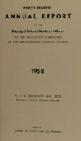 view [Report 1958] / School Medical Officer of Health, Breconshire County Council.