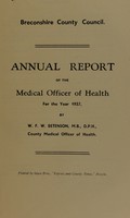 view [Report 1937] / Medical Officer of Health, Breconshire County Council.