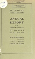 view [Report 1948] / Medical Officer of Health, Breconshire County Council.