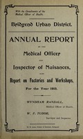 view [Report 1915] / Medical Officer of Health, Bridgend Local Board / U.D.C.