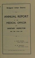 view [Report 1951] / Medical Officer of Health, Bridgend Local Board / U.D.C.