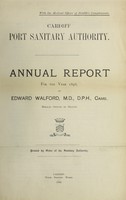 view [Report 1898] / Medical Officer of Health, Cardiff Port Sanitary Authority.