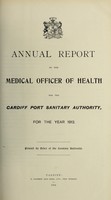 view [Report 1913] / Medical Officer of Health, Cardiff Port Sanitary Authority.