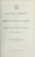 view [Report 1918] / Medical Officer of Health, Cardiff Port Sanitary Authority.