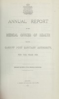 view [Report 1920] / Medical Officer of Health, Cardiff Port Sanitary Authority.