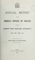 view [Report 1921] / Medical Officer of Health, Cardiff Port Sanitary Authority.