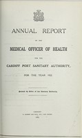 view [Report 1922] / Medical Officer of Health, Cardiff Port Sanitary Authority.