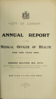 view [Report 1909] / Medical Officer of Health, Cardiff County Borough & Port.