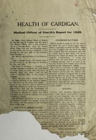 view [Report 1925] / Medical Officer of Health, Cardigan.