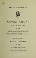 view [Report 1940] / Medical Officer of Health, Colwyn Bay Borough.