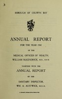 view [Report 1941] / Medical Officer of Health, Colwyn Bay Borough.