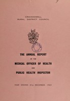 view [Report 1963] / Medical Officer of Health, Crickhowell R.D.C.