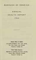 view [Report 1963] / Medical Officer of Health, Denbigh Borough.