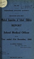 view [Report 1948] / School Medical Officer of Health, Denbighshire County Council.