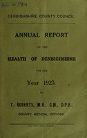 view [Report 1923] / Medical Officer of Health, Denbighshire County Council.