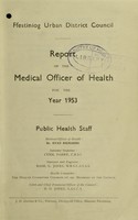 view [Report 1953] / Medical Officer of Health, Ffestiniog / Festiniog U.D.C.