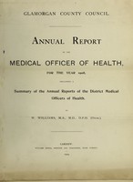 view [Report 1908] / Medical Officer of Health, Glamorgan County Council.