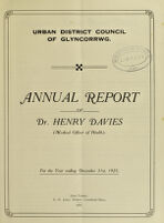 view [Report 1925] / Medical Officer of Health, Glyncorrwg U.D.C.