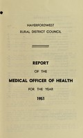 view [Report 1951] / Medical Officer of Health, Haverfordwest R.D.C.