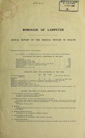 view [Report 1937] / Medical Officer of Health, Lampeter Borough.