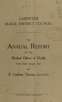 view [Report 1925] / Medical Officer of Health, Llandeilo R.D.C.