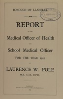 view [Report 1925] / Medical Officer of Health, Llanelli / Llanelly Borough.