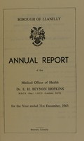 view [Report 1963] / Medical Officer of Health, Llanelli / Llanelly Borough.