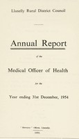 view [Report 1954] / Medical Officer of Health, Llanelli / Llanelly R.D.C.