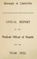 view [Report 1923] / Medical Officer of Health, Llanfillin / Llanfyllin Borough.