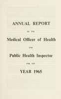 view [Report 1965] / Medical Officer of Health, Llanfillin / Llanfyllin Borough.