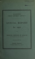 view [Report 1952] / Medical Officer of Health, Llangefni U.D.C.